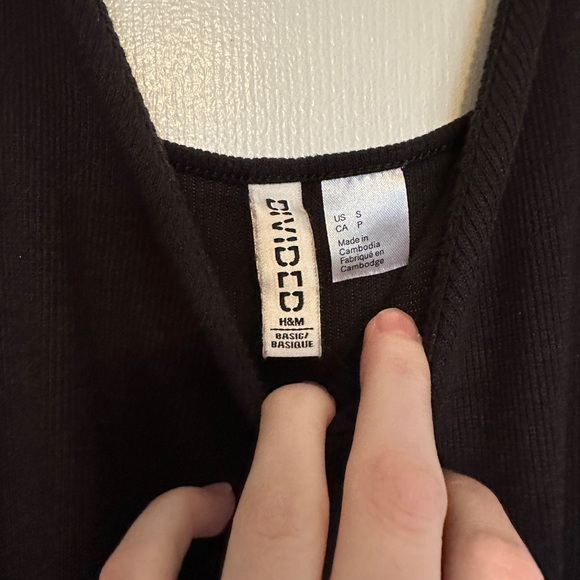 H&M DIVIDED Long Black Tight Dress Bodycon Size Small - Picture 3 of 3
